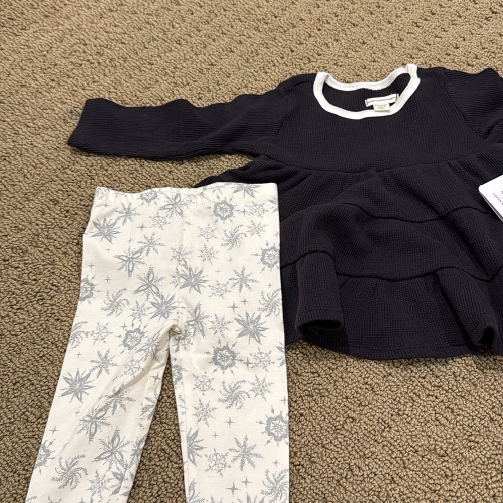 Burts bees dark parole  Sweater Dress with White Leggings